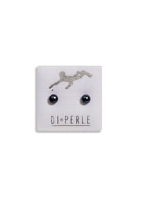 Adelia's - Damen Perlenschmuck 925 Silber Süsswasser Perlen Ohrstecker - anthrazit