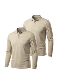 normani® - 2er Set Herren Langarm Poloshirt Lyroe - Anthrazit