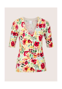 MADELEINE - Druckpullover mit floralem Muster - weiß / rot / multicolor