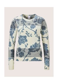 MADELEINE - Rundhals-Pullover im Muster-Mix - wollweiß / marine / multicolor