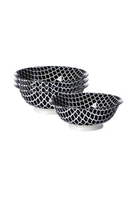 Ritzenhoff & Breker Servierschalen Takeo Swing ø 21 cm 4er Set schwarz-weiß - TAKEO - schwarz-weiß
