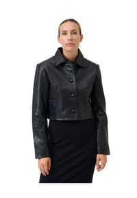 RICANO - Kurzer Damen Bolero Yolanda mit Hemdkragen und Knopfleiste - Alabasterweiss