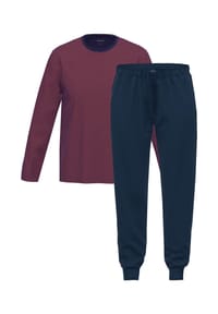AMMANN - Schlafanzug Night & Home Cotton - Dunkelblau / rot
