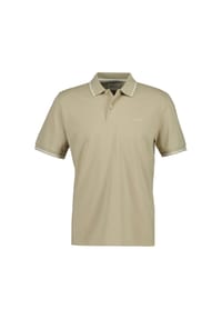 GANT - Herren Poloshirt - TIPPING PIQUE RUGGER, Kurzarm, Knopfleiste, Logo, uni - Beige (Oat)