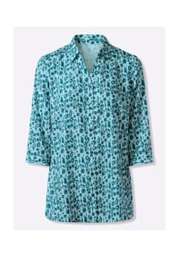 Sieh an! - Longbluse - ecru-graphit-bedruckt