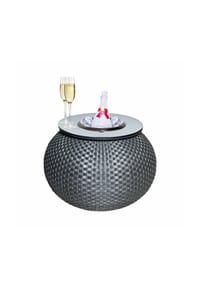 COOTAB COOLER TABLE - Beistelltisch mit Edelstahl-Kühler Milano 40 cm - Anthrazit/Champagner