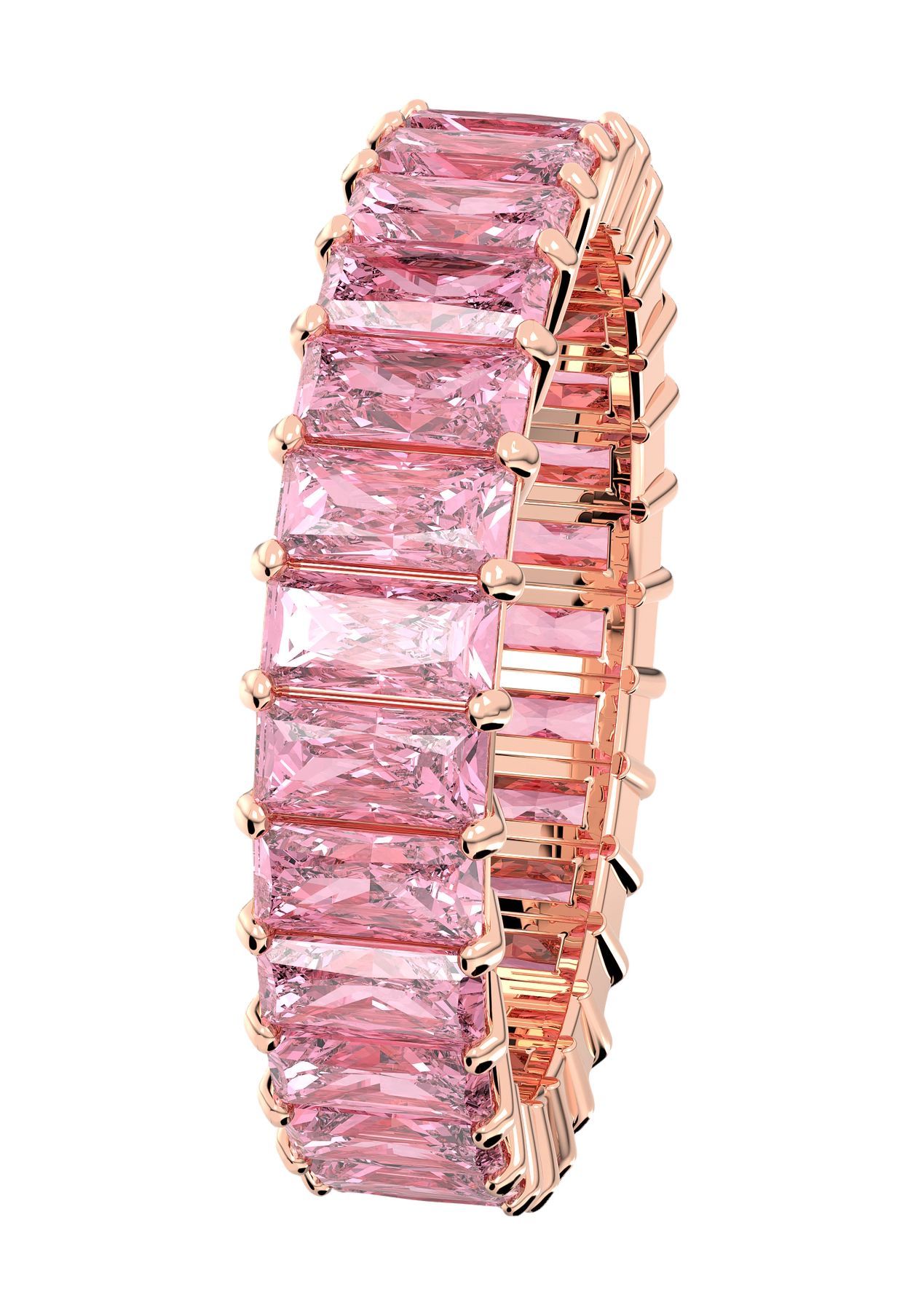 Swarovski Matrix Ring, Baguette-Schliff, 18K Roségoldbeschichtet Rosa Größe 52 - Bild 5