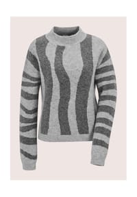 MADELEINE - Stilvoller Strickpullover mit modernem Allover-Muster - bleigrau / silbergrau / melange