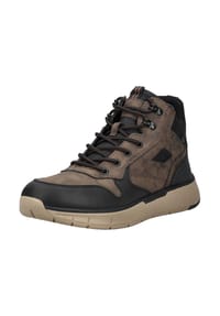 s.Oliver - Lederimitat/Textil Stiefelette - Braun/Schwarz