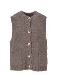 Seasons of April - Damen Strickweste Regular mit Knöpfen WENDY Weste - Creme