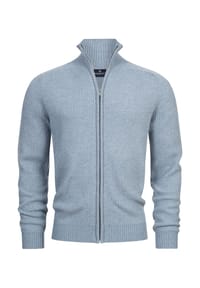 KRONSTADT - Strickjacke KSDorsey zip cardigan knit - Lt Grey Mix
