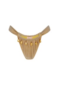 MODA MINX - Bikinihose Lumiere Droplet mit wunderschönen Anhängern - Gold