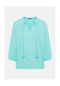 olsen - Bluse mit Tunika-Ausschnitt und Raglanärmeln - Pool Blue