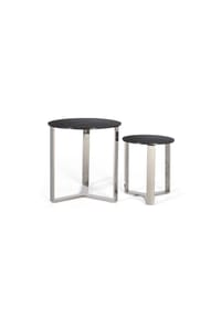 GINER & COLOMER - Großer Couchtisch aus Aluminium, 50 cm; kleiner Couchtisch, 35 cm; moderner Industriestil – 52 x 50 x 50 cm - schwarz