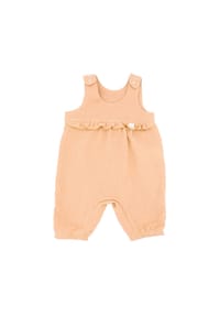 maximo® - GOTS BABY-Overall, 3/4 Länge Musselinstoff - cork washed