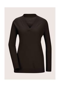 MADELEINE - Glattstrick-Pullover mit V-Ausschnitt - schwarz