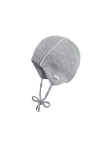maximo® - BABY-Erstlingsmütze, Band 4 Flatlocknähte - hellbraunmeliert