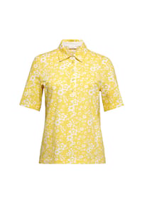 GOLDNER - Kurzgröße:  Pikee-Druckpoloshirt - margerite / weiß
