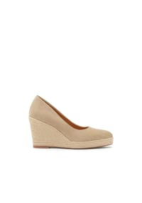 Kazar - Beigefarbene Wildlederpumps mit Plateauabsatz - Beige