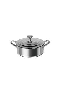 Cheffinger - Edelstahl Kochtopf - Niedriger Topf geeignet für alle Herdarten, - Silber 24 cm