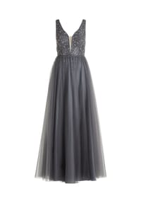 Vera Mont - Abendkleid mit Stickerei - Grey/Grey