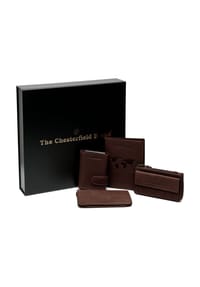 The Chesterfield Brand - Kreditkartenetui 4-teiliges Geschenkset Leder 7 cm - braun
