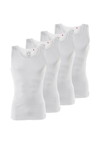 MUSTANG® - Herren Unterhemd 4er Pack, Doppelripp - Schwarz