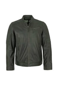 JILANI - Herren Lederjacke Lammnappa petrol - petrol