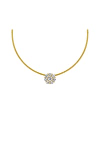 MONCARA - Damen Anhänger mit Kette, 585er Gold mit Weißgold, 8 Diamanten zus. ca. 0,60 Karat - Gelbgold/Weißgold