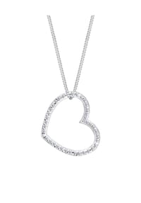 elli. - Halskette Herz-Form Zirkonia 925 Sterling Silber - Weiß