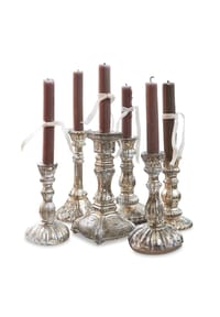 LOBERON Kerzenständer 6er Set Adolpha antiksilber - Kerzenhalter - antiksilber