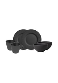 Villeroy & Boch Frühstücks-Set Manufacture Rock 6er Set schwarz - MANUFACTURE ROCK - schwarz