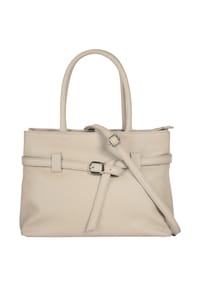 Cluty - Handtasche Echt Leder, Made In Italy - beige