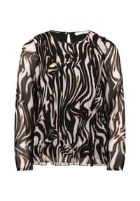 BETTY & CO - Schlupfbluse mit Plissee - Nature/Black