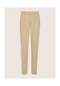 MADELEINE - Kurzgröße: Elegante Stoffhose mit Bundfalte - beige