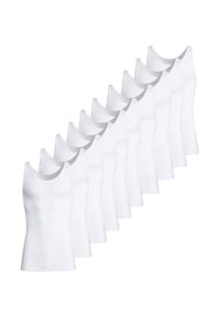 -con-ta- - Unterhemd / Tanktop 10er Pack Doppelripp - Weiß