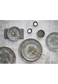 Uno Volcano Tafelservice Set CreaTable, 21820, Serie Vesuvio Black, 4-teiliges Geschirrset, Teller Set Aus Steinzeug, Spülmaschinen- Und Mikrowellengeeignet, Made In Portugal Uno Volcano Geschirr Set