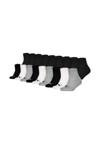 PUMA® - Kinder Quartersocken, 18er Pack - Plain Quarter ECOM 18P, Logo, einfarbig - Schwarz