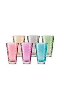 LEONARDO Trinkgläser Optic 300 ml 6er Set - OPTIC - bunt