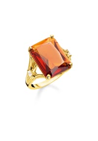 Thomas Sabo Magic Stones - Ring Stein Orange groß mit Stern - gelbgoldfarben, bunt