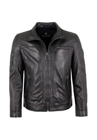 redpoint - Herren Lederjacke Neuseeländisches Lammnappa schwarz - schwarz