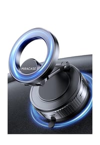 MANIKE - Vakuum Handyhalterung Auto für MagSafe, Magnetische KFZ-Halterung mit 24 N55 Magneten & starkem Vakuum-Saugnapf, 360° drehbar & faltbar - schwarz
