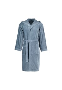 VOSSEN® - Bademäntel unisex Kurzmantel mit Kapuze Texas flanell - 7400 - grau