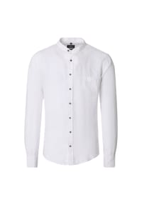 CASAMODA - Herren Leinenhemd uni Casual Fit - Blau