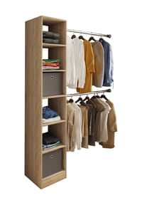 VCM. - Holz Kleiderschrank  | offener Schrank | begehbarer Kleiderregal | Dachschrägen Regal | Maße ca. B. 38 x H. 194 x T. 40 cm- Dacho lll - Sonoma-Eiche