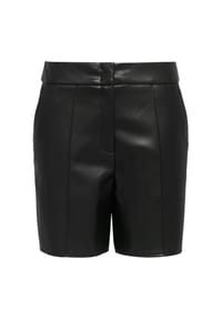 s.Oliver BLACK LABEL - Kunstledershorts, Ziernähte, für Damen - 9999  GREY/BLACK