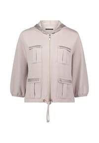 BETTY BARCLAY - Shirtjacke mit Kapuze - Grau Beige