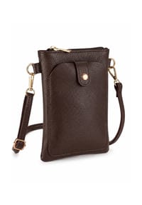 collezione alessandro® - Umhängetasche PartyPal aus Leder, Made in Italy - braun