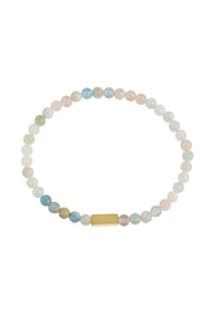 Adelia's - Damen Edelstahl Armband Kugelarmband goldfarben mit Perle und Morganit - mehrfarbig