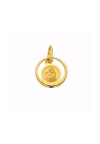 Adelia's - Schmuckset - Set mit Halskette 333 Gold Anhänger Taufring mit Safir Ø 10,1 mm - blau